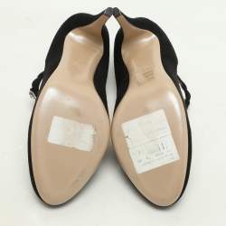 Valentino Black Suede Crystal Embellished Pumps Size 40