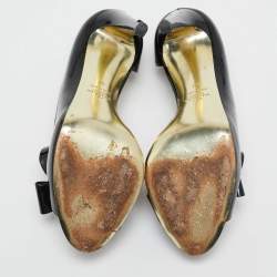 Valentino Black Patent Leather Bow D'orsay Pumps Size 38