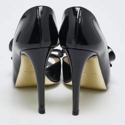 Valentino Black Patent Leather Bow D'orsay Pumps Size 38