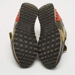 Valentino Multicolor Leather and Suede Rockrunner Low Top Sneakers Size 37
