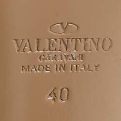 Pre Owned Valentino Olive Green Suede and Leather Rockstud Caged Pumps Size 40