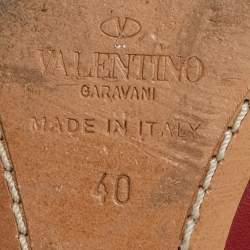 Valentino Red Leather Ankle Strap Ballet Flats Size 40