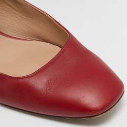 Valentino Red Leather Ankle Strap Ballet Flats Size 40