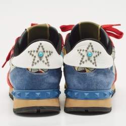 Valentino Two Tone Suede and Leather Camustars Rockrunner Sneakers Size 37.5