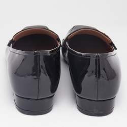 Valentino Black Patent Leather Vlogo Loafers Size 39.5