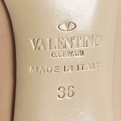 Valentino Beige Leather Rockstud Pointed Toe Pumps Size 36