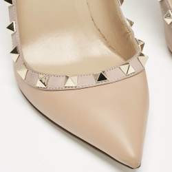 Valentino Beige Leather Rockstud Pointed Toe Pumps Size 36