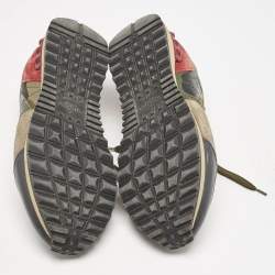 Valentino Multicolor Camouflage Suede and Leather Rockrunner Sneakers Size 39.5