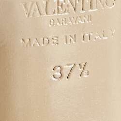 Valentino Beige Satin Couture Bow D 'Orsay Peep Toe Pumps Size 37.5