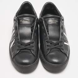 Valentino Black/White Leather VLTN Low Top Sneakers Size 36.5