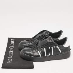 Valentino Black/White Leather VLTN Low Top Sneakers Size 36.5
