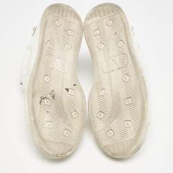 Valentino White Leather Bianco Backnet Low Top Sneakers Size 39.5
