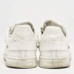 Valentino White Leather Bianco Backnet Low Top Sneakers Size 39.5