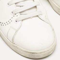Valentino White Leather Bianco Backnet Low Top Sneakers Size 39.5