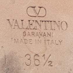 Valentino Rose Cannelle Satin and Leather Rockstud Multi Strap Ballet Flats Size 36.5