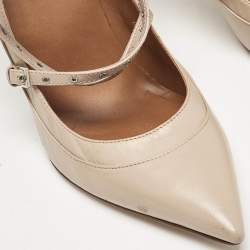 Valentino Beige Leather Love Latch Pumps Size 38.5