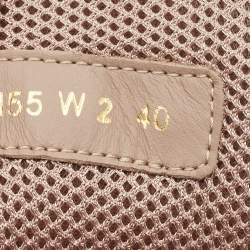 Pre Owned Valentino Rose Gold Leather and Mesh Bounce Sneakers Size 40