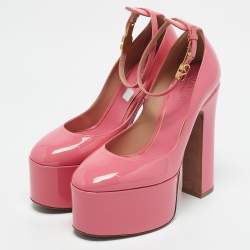 Valentino Pink Patent Leather Tan-Go Platform Pumps Size 36.5