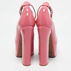 Valentino Pink Patent Leather Tan-Go Platform Pumps Size 36.5