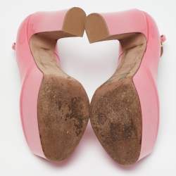 Valentino Pink Patent Leather Tan-Go Platform Pumps Size 36.5