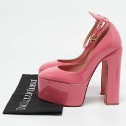 Valentino Pink Patent Leather Tan-Go Platform Pumps Size 36.5