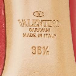 Valentino Red/White Leather Rockstud Pumps Size 38.5