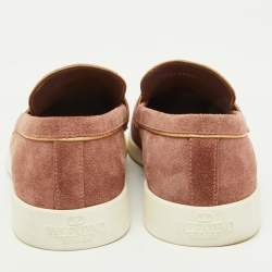 Valentino Dusty Pink Suede Vlogo Leisure Flows Slip On Loafers Size 39