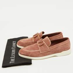 Valentino Dusty Pink Suede Vlogo Leisure Flows Slip On Loafers Size 39