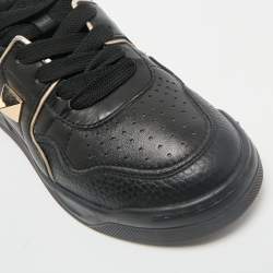 Valentino Black Leather One Stud  Sneakers Size 38.5