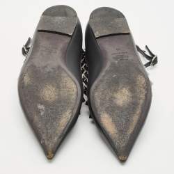 Valentino Black Leather Rockstud Ballet Flats Size 40
