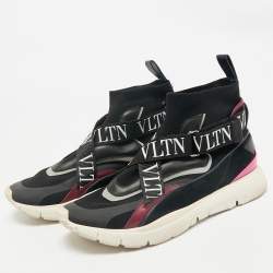 Valentino Multicolor Fabric and Leather VLTN Heroes High Top Sneakers Size 39