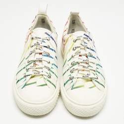 Valentino White Canvas VLTN Logo Allover Giggies Times Low Top Sneakers Size 40