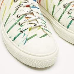 Valentino White Canvas VLTN Logo Allover Giggies Times Low Top Sneakers Size 40