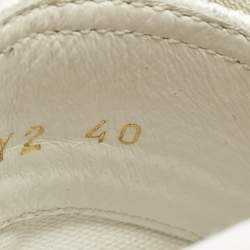 Valentino White Canvas VLTN Logo Allover Giggies Times Low Top Sneakers Size 40
