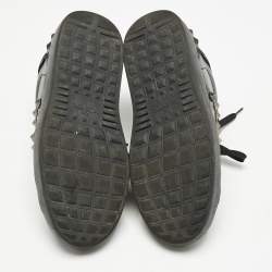 Valentino Black Leather Rockstud Low Top Sneakers Size 36