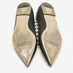Valentino Black Leather Rockstud Ballet Flats Size 40