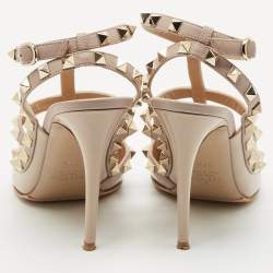 Valentino Dusty Pink Patent Leather Rockstud Ankle Strap Pumps Size 37.5