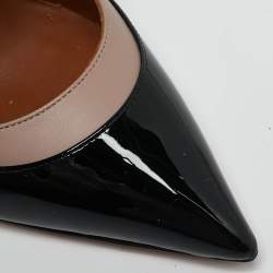 Valentino Black/Dusty Pink Patent and Leather Love Latch Pumps Size 38