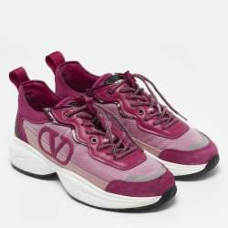 Valentino Multicolor Leather and Mesh Shegoes Sneakers Size 38