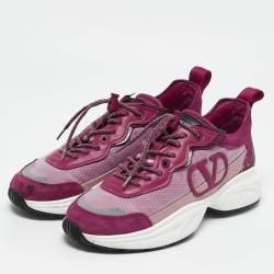 Valentino Multicolor Leather and Mesh Shegoes Sneakers Size 38