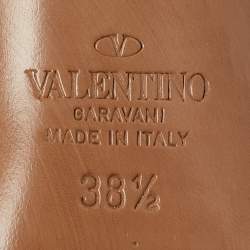 Valentino Gold Leather Crystal Embellished VLogo Mules Size 38.5