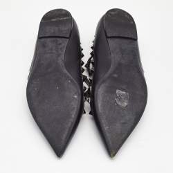 Valentino Black Leather Rockstud Cage Ballet Flats Size 38