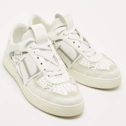 Valentino White Canvas and Leather VL7N Sneakers Size 41.5