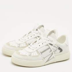 Valentino White Canvas and Leather VL7N Sneakers Size 41.5