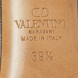 Valentino Brown Iconographe Canvas and Leather VLogo Slingback Pumps Size 39.5