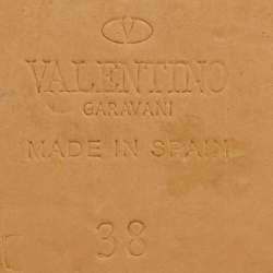 Valentino Beige Suede Roman Stud Platform Wedge Sandals Size 38
