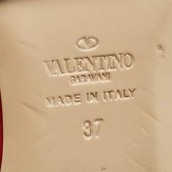 Valentino Red Leather Rockstud Ballet Flats Size 37
