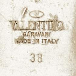 Pre Owned Valentino Dusty Pink Leather Rockstud Flat Slides Size 38