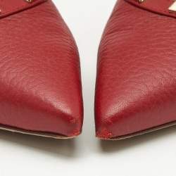 Valentino Red Leather Rockstud Caged Pumps Size 37.5