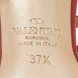 Valentino Red Leather Rockstud Caged Pumps Size 37.5